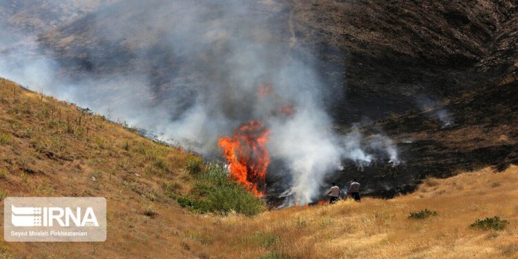 ۱۲ هکتار از مراتع باغان خراسان شمالی طعمه آتش شد