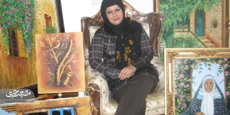 معصومه محمدی هنرمند نقاش محله رضاشهر است