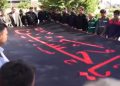 اهتزاز پرچم عزای حسینی بر بام صنعت چناران